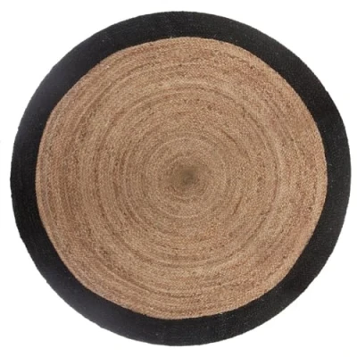 Image de Atmosphera Tapis en jute bord noir D120 cm