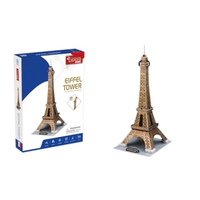 Image de EXPLORA Tour Eiffel Puzzles 3D 540020 39 Pièces Monument Historique Niveau 4 sans Colle Ni Ciseaux Educatif Paris Jeu de Construction Cadeau Maquette À Partir 5 Ans