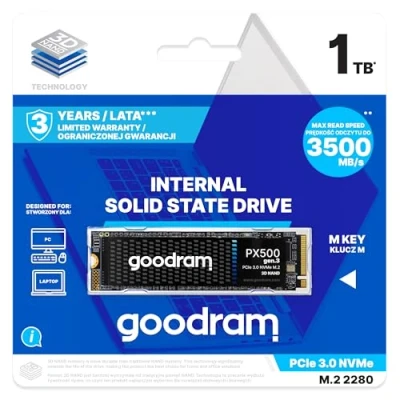 Image de Disque SSD GOODRAM PX500 Gen. 3 M.2 1 To PCIe x4 Vitesse jusqu&#039;à 3500 Mo/s