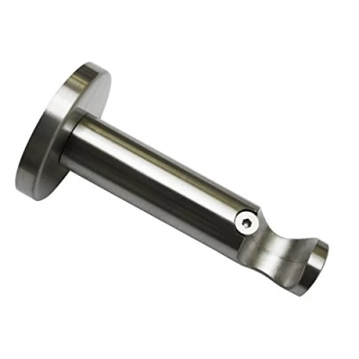 Image de GARDINIA 10011152 Support Ouvert pour Tringle à Rideau, Métal, Effet INOX, 8 x 0,02 cm