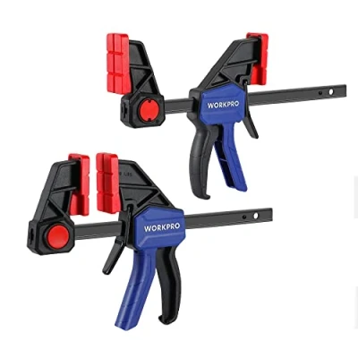 Image de WORKPRO Jeu de Serre joints Rapide 2 Pièces en Acier et Nylon Renforcé pour une Fixation Précise, Largeur Serrage 152 mm, Force Maximale 136 kg,Plage d&#039;Etirement 175 335 mm