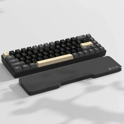 Image de ATTACK SHARK Repose Poignet en Acrylique CNC à 87 Touches, Paume Transparent, pour Clavier Mécanique Compact de Gaming 80%, Support Ergonomique Poignets, Bureaux et Maisons Noir