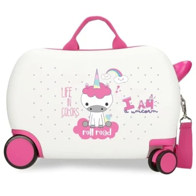 Image de ROLL ROAD, Blanc., 31x45x20 cms, Valise pour Enfant Licorne