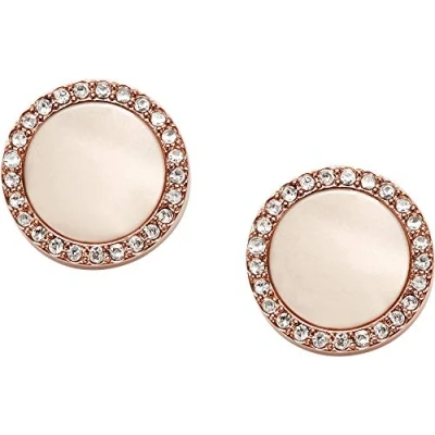 Image de Fossil Boucles D&#039;Oreilles Pour Femmes, En Acier Inoxydable Or Rose De 1 Cm Longueur, JF01715791
