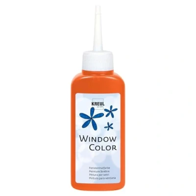 Image de KREUL 42731 Window Color orange 80 ml, peinture pour fenêtres à base d&#039;eau, avec surface structurée, verre, miroirs, carrelages et autres surfaces lisses