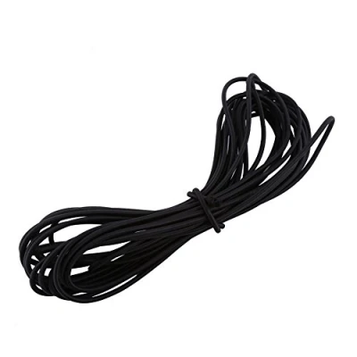 Image de Cordon Extensible Élastique en Caoutchouc Noir Diamètre de 4mm Tendeur Bâche 10 Mètres pour Hamacs Tentes