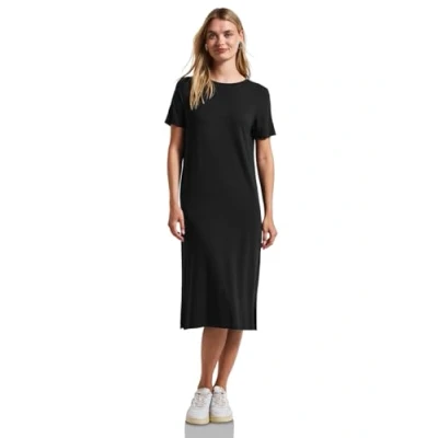 Image de Street One MIT Schlitzdetail Robe en jersey, Femme, Taille: 40, Schwarz