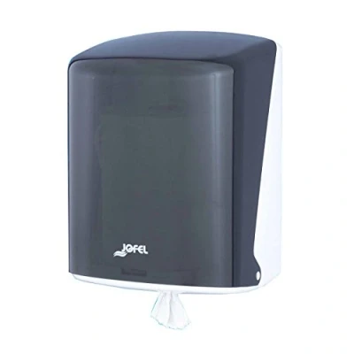 Image de Jofel Distributeur de rouleaux papier jusqu&#039;à 205mm Mèche Mécanisme pré coupe, Rouleau spécial pour distribution au centre du socle, Hygiène maximale, Boîtier ABS, Azure AG43000, Fumé
