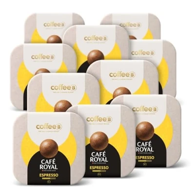 Image de 90 Coffee Balls Espresso Boules de Café haut gamme 100% compostable Spécialement conçues pour l&#039;utilisation la machine à CoffeB by Royal