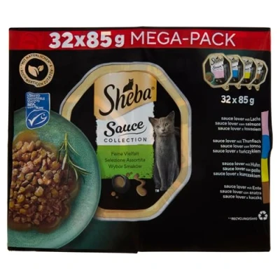 Image de Sheba Sauce Collection Sélection Assortie Nourriture Humide pour Chats 32 Cuves de 85 g