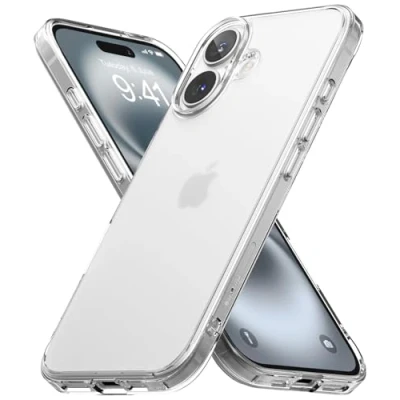 Image de Ringke Coque Compatible avec iPhone 16 Plus [Fusion Matte] Translucide Ultra Fine Solide Rigide Back Souple Bumper Antichoc Protection Étui Case Accessoires Matte Clear