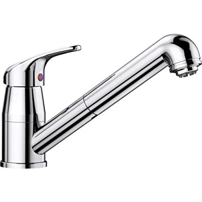 Image de BLANCO DARAS S Mitigeur Basse Pression pour la Cuisine Modèle Compact d&#039;Entrée de Gamme au Design Classique avec Douchette Extensible Chromé 519724
