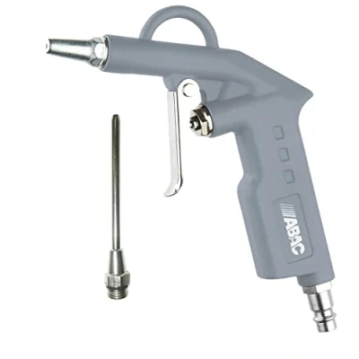 Image de ABAC Pistolet à Air Comprimé G 502, avec Buse Courte et Longue de 10 cm, 2 mm, Pression Max. 8 Bar, Aluminium