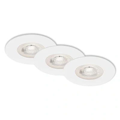 Image de BRILONER Leuchten Luminaire LED, set de 3, lampes plafond réglables, 5 Watt chacune, 460 Lumen 3.000 Kelvin, IP44, blanc, 90x25mm (DxH)