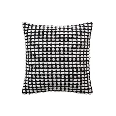 Image de douceur d&#039;intérieur, Housse de Coussin (40 x 40 cm) Greta Noir, Coton Fils Chenille