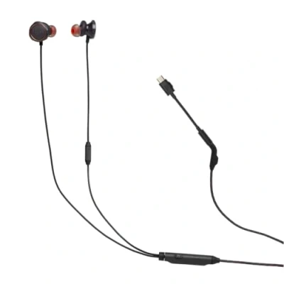 Image de JBL Quantum 50C, écouteurs Gaming Intra Auriculaires filaires avec Adaptateur USB C, Son QuantumSURROUND, comptabilité multiplateformes, Micro focalisation sur la Voix, en Noir