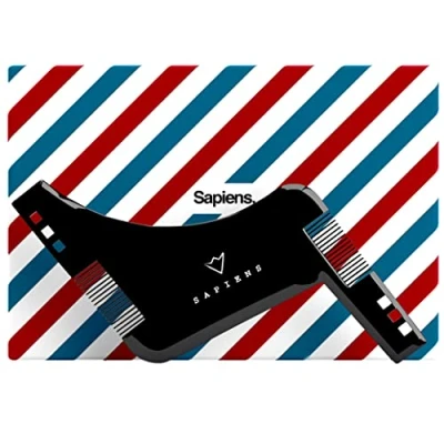 Image de Peigne Pochoir Barbe Homme par Sapiens Accessoire de Rasage et d’Entretien Contour + Guide d&#039;Utilisation Imprimé Ebook Offert