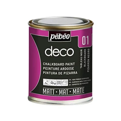 Image de Pébéo Deco Ardoise 250 ml Tableau Noir Peinture Acrylique Murale Craie Pour Multisurface