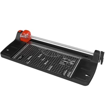 Image de ACROPAQ Massicot A4 Différents modèles de Coupe (droite, ondulée, pliée et perforée), Arrondisseur coins, Pliable Papier, Decoupe Machine à Couper Le Papier Noir ATR48