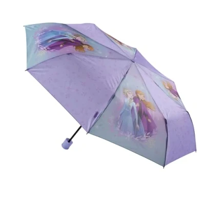 Image de Undercover parapluie pliant Disney La Reine des Neiges de poche avec housse protection diamètre 94 cm léger et idéal pour les mains enfants