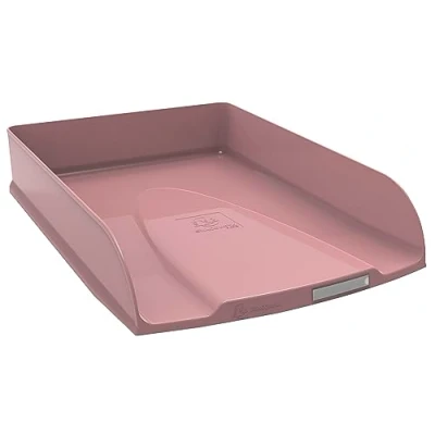 Image de Exacompta Réf. 11131D Lot de 6 corbeilles à courrier COMBO STYLI Skandi pour documents au format A4+ dim 34 x 25 6,5 cm porte étiquette peut contenir 500 feuilles couleur nude