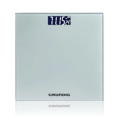 Image de Grundig Balance Pese Personnne Precision jusqu&#039;à 180 kg pour mesures de poids corporel en kg/lb 500 gr précise avec Affichage Numérique Argent Verre