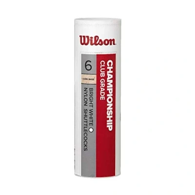 Image de WILSON Mixte Championship 6pc Wh 78 Badminton Shuttles, White, Taille unique EU