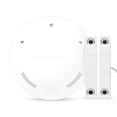 Image de ismartgate Mini Garage Door kit Compatible with Google Home, Amazon Alexa, iFTTT, Free Remote Access and Alerts, No Additional Fees (Wired Sensor)