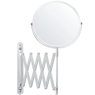 Image de BELLE VOUS Miroir Grossissant Mural Extensible et Pivotant à 360 Grossissement x3 22 x 21,7 cm Mirroir Murales Salle de Bain Double Face en Acier Inoxydable pour Maquillage Rasage