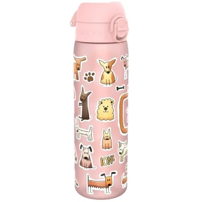 Image de Ion8 Gourde, 500ml, Anti Fuite, Facile à Ouvrir, Verrouillage Sécurisé, Lavable en Lave vaisselle, Sans BPA, Poignée de Transport, S&#039;adapte aux Porte gobelets, Nettoyer, Motif Chiens