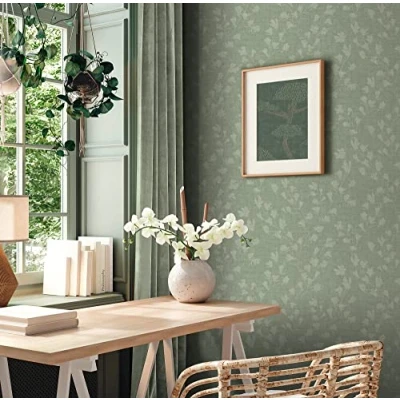 Image de A.S. Création 387473 Nara Papier peint intissé Motif floral Vert eucalyptus Menthe 10,05 x 0,53 m