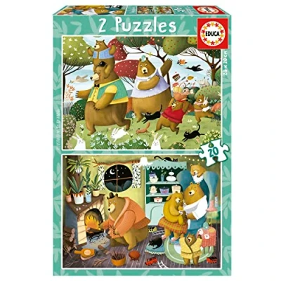Image de Educa Ensemble de 2 Puzzles pour Enfants avec 20 pièces par Kasandra Forest Stories. Mesures: 28 x cm. Recommandé 4 Ans (19686)