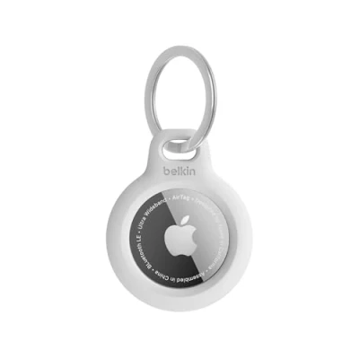 Image de Étui Apple AirTag Belkin Porte clés Secure Holder de Blanc Plastique
