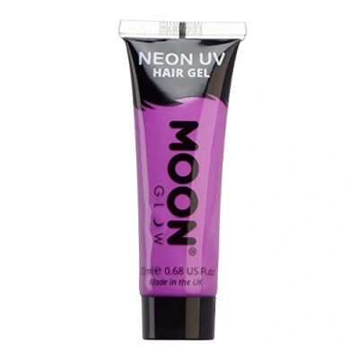 Image de Moon Glow Neon UV Gel capillaire Teinture temporaire lavable Point &amp; Glow, Violet foncé, 20 ml (lot de 1)