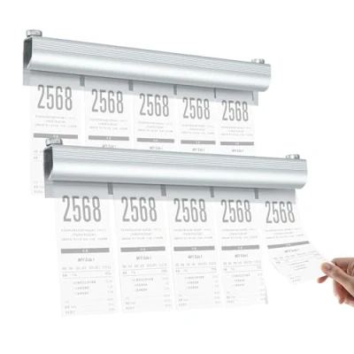 Image de Porte Bon Commande Restaurant Support Pour Billets de D&#039;aluminium Auto Adhésif, Barre Serrage 20cm, Note Combinable Cuisine Ticket Bar Bureau Commande, 2 Pièces