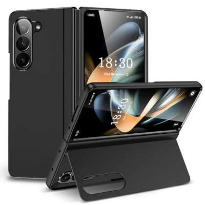 Image de FDHYFGDY Coque pour Samsung Galaxy Z Fold 6 avec Support, de Protection Rigide en PC, résistante aux Rayures, Robuste 6, étui Pliable Support (Noir)
