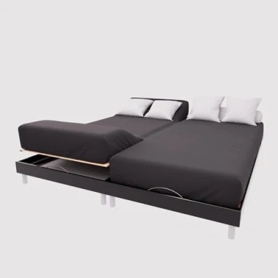 Image de Soleil d&#039;ocre, TPR Fitted Sheet 57 Thread Count Cotton 2 x 70 190 cm Plain Black