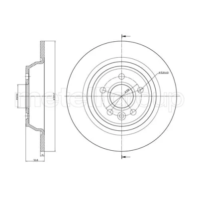Image de METELLI 23 0897C Disque de frein 302,0 11,0 5 63,5 plein peint FORD: Focus 2, S Max Mk1, MONDEO 4, LAND ROVER: Range Rover Evoque