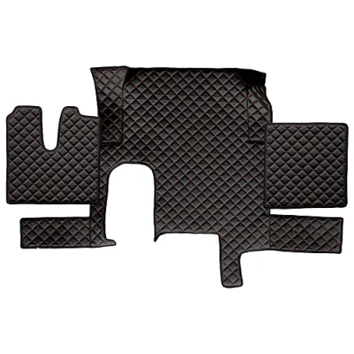Image de F CORE Tapis de entierement Le Sol Camion compatibilité pour Man TGX 01.07 12.17 AUTOMAT 1 Tiroir Noir/Rouge