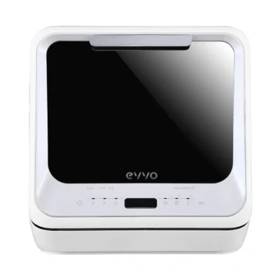 Image de EVVO Lave vaisselle de petite taille, compact et sans installation, pour bureau ou comptoir, 2 services, 6 pogrammes, séchage supplémentaire, programme ECO, automatique, démarrage différé,