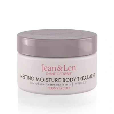 Image de Jean &amp; Len Melting Moisture Body Treatment Peony Lychee, pour un résultat de soin parfumé, peau normale, pot haute qualité, beurre corporel traitant, 50 ml