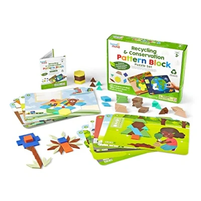 Image de Learning Resources Kit de puzzles formes en plastiques Recyclage et conservation , puzzle formes, tangrams pour enfants, cartes jeu avec des les tout petits, 3+