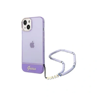 Image de Guess Étui pour iPhone 14 Plus 6.7 violet Translucide Pearl Strap Neuf