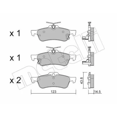 Image de Kit de plaquettes frein, frein à disque METELLI 22 0556 1