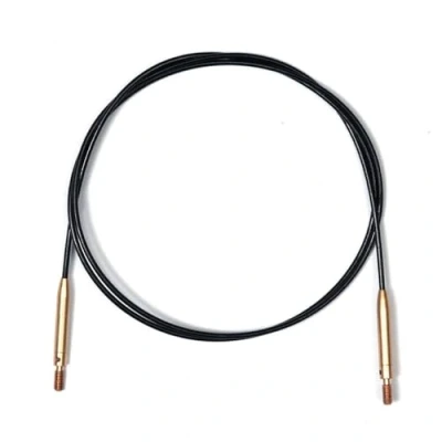 Image de KnitPro Acier Inoxydable Noir/Or Fixe Interchangeable Câble pour 100cm Aiguille avec Capuchons d&#039;Extrémité et Clé de 1 Ensemble