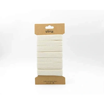 Image de Trimz Ruban en Coton à Chevrons, Naturel, 15mm x 5m, Set de 5 Pièces