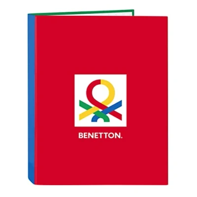 Image de BENETTON Pop Classeur à 4 anneaux pour enfants et jeunes de différents âges, confortable polyvalent, qualité résistance, gris 26,5 x 33 cm