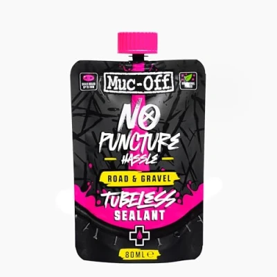 Image de Muc Off No Puncture Hassle Road &amp; Gravel Tubeless Sealant 80ml Mastic d&#039;étanchéité pour pneus Unisexe