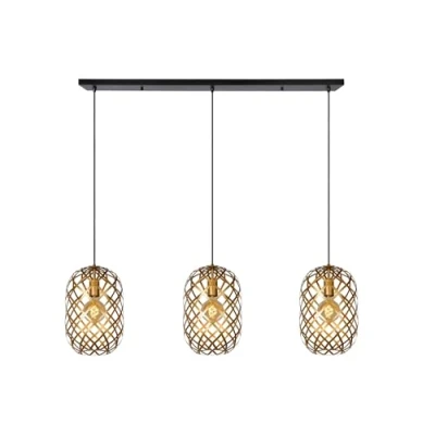 Image de Lucide Wolfram lampe suspendue 127 x 25 150 cm or mat
