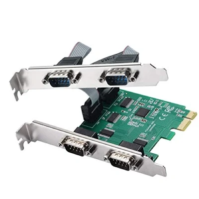 Image de MZHOU Carte D&#039;extension 4 Ports PCI E, Convertisseur De SéRie E vers Rs232, Cartes/Adaptateurs D&#039;Interface COM 18 Broches pour Windows 7/8/10 / Linux